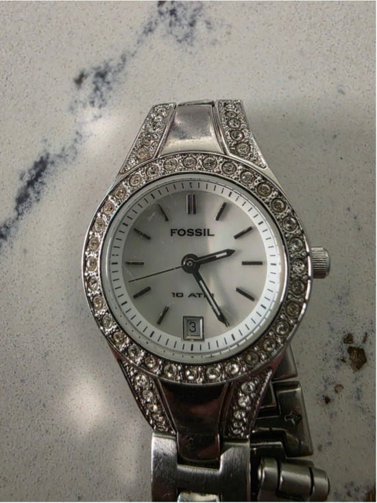 Fossil Accessories - Women's Fossil Silver-Tone Crystal Accent Watch, One Size